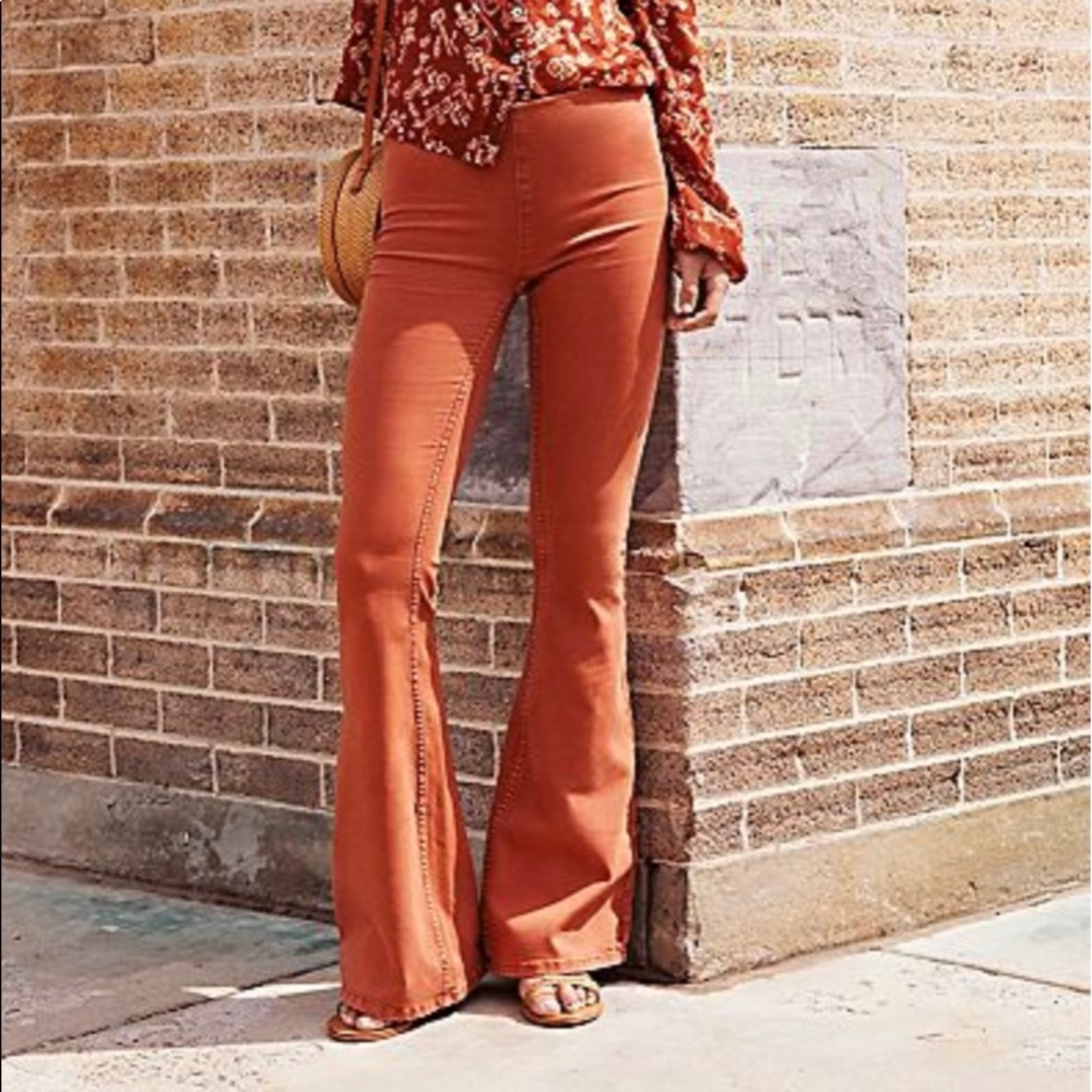 Free people Penny pull-on flare bottom jeans